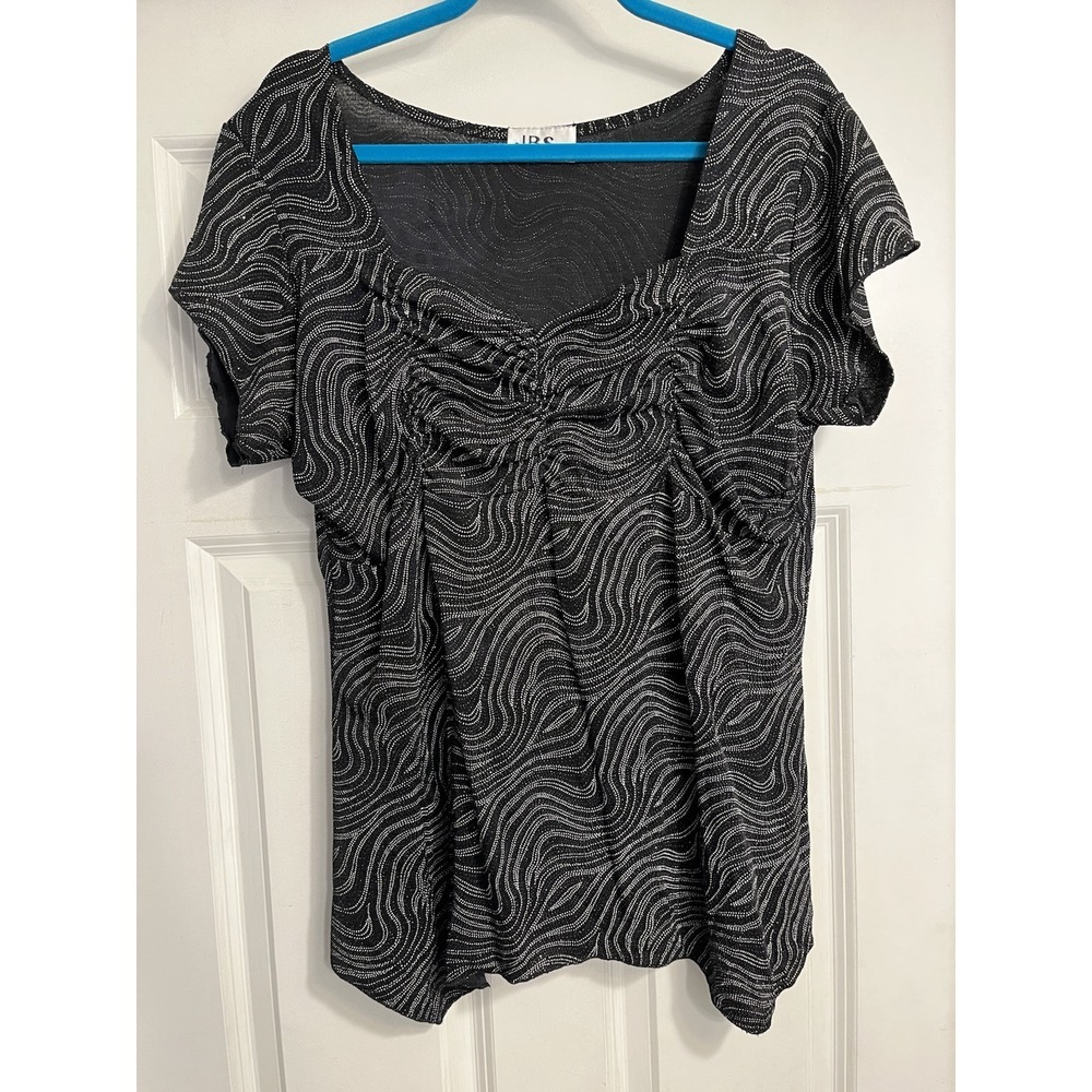 Whimsygoth Witchy Black Top Beaded‎ Babydoll Sparkle Sz Large Y2K 90s Goth